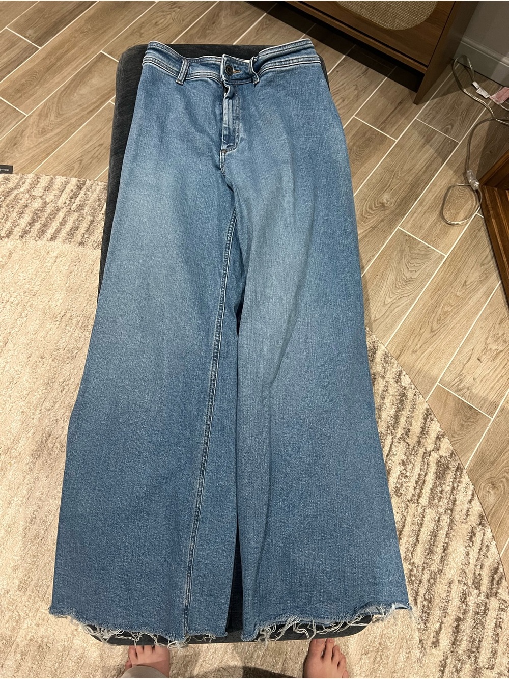 Zara Light Blue Wide Leg Jeans